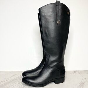 New! Sam Edelman Penny Black Leather Wide Calf Riding Boot 6M